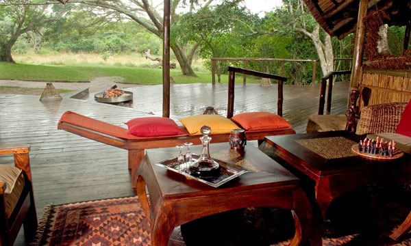 The lounge area at Kosi Forest Lodge