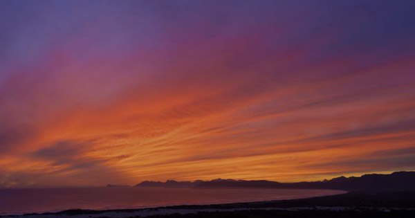 Vibrant sunset over Walker Bay near Hermanus