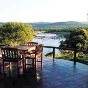 Luxurious thatched chalets at Mkuze Game Lodge  