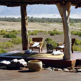 A shaded deck to enjoy the desert views