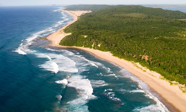 An aerial view of Thonga Beach