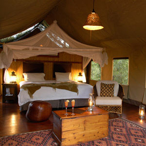 Luxurious tented accommodation at Thakadu
