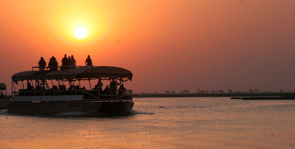 A sunset cruise on the Chobe River