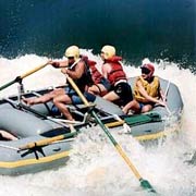 White-water rafting on the Zambezi River
