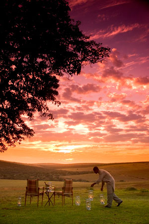 Magnificent sunset over Addo Elephant National Park