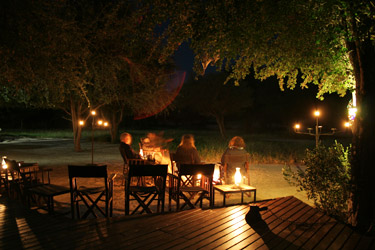 On the deck at night